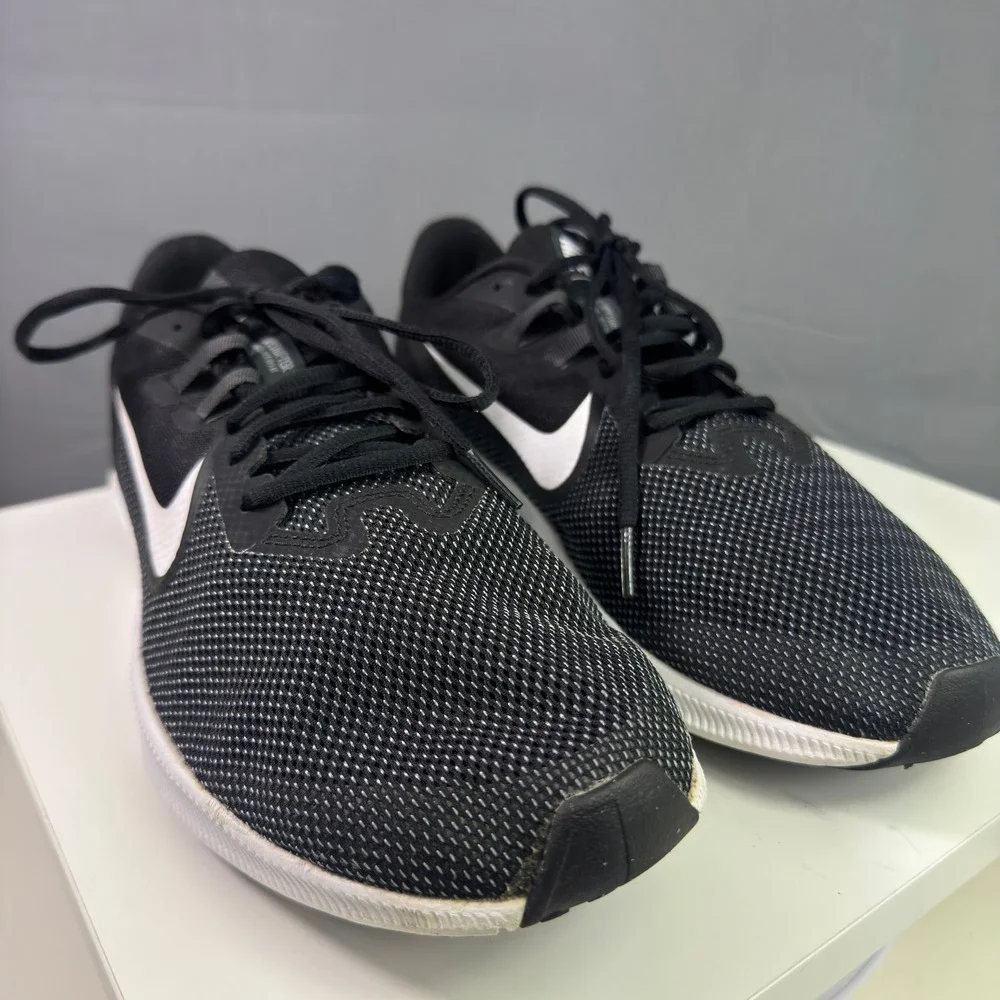 Nike Downshifter 9 Running Shoes Mens 11.5 Black White AR4946-003 Mesh Low Top